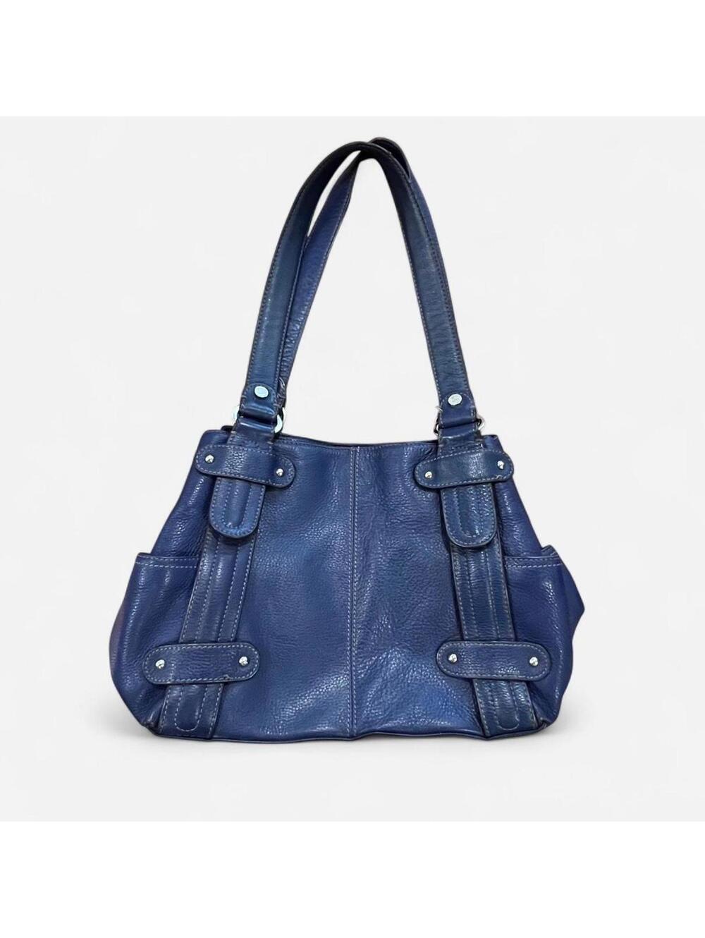 Vintage 2000s Navy Leather Shoulder Bag